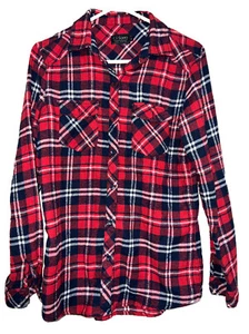 Camicia donna Ci Sono in flanella a quadri taglia S collezione rossa e blu top abbottonata - Foto 1 di 4