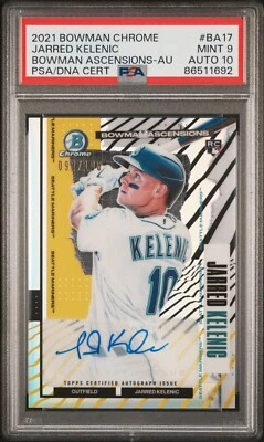 2021 Bowman Chrome Ascensions /100 Jarred Kelenic PSA 9/10 AUTO Rookie Auto RC - Image 1 of 2