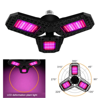 E27 Foldable Led Grow Light Full Spectrum Lamp for Hydroponics Plant Veg Flower  - Image 1 of 4