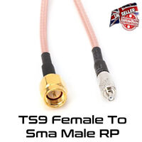 Pack of 2 TS9 Male Plug To SMA Female RF Connector Adapter Gold UK Stock