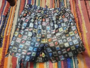 Vintage 90s Satin Poly Shiny Hockey Logo Boxer Shorts Size Small - Picture 1 of 3
