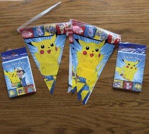 Pokemon Party Supplies Invitations Thank You Cards Flags-Gotta Have A Birthday - Picture 1 of 6