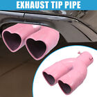 Car Exhaust Tip Heart Shape Tail Pipe 2.48'' OD 8.66'' Length Straight Pink