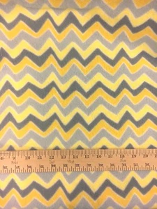 2+ yds x 61.5" CHEVRON ZIG ZAG Fleece Print - Gray/Yellow/Dark Gray/Dark Yellow - Picture 1 of 1