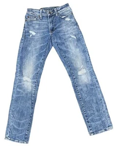 American Eagle Kids Boys Distressed Blue Jeans 26x30 Denim Acid Wash Distressed - Picture 1 of 4