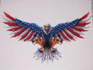 American Flag Wings Out Attack eagle Decal Sticker Graphics Decals - Foto 1 di 1