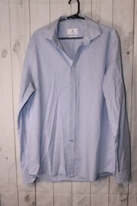 ryan seacrest langarm button down 16,5 36/37 kariert blau - Bild 1 von 4