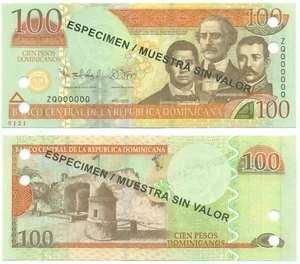 DOMINICAN REPUBLIC NOTE 100 PESOS ORO 2012 SPECIMEN P 184s UNC - Picture 1 of 1