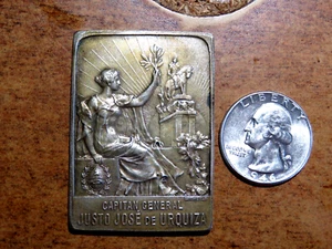 Argentina 1920 Capitan General Justo Jose de Urquiza Silver Medal  F1 - Picture 1 of 2