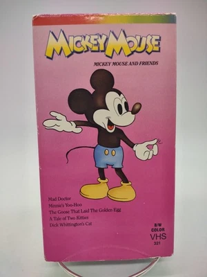 Walt Disney Mickey Mouse and Friends VHS 1988 B/W Color - Image 1 of 4