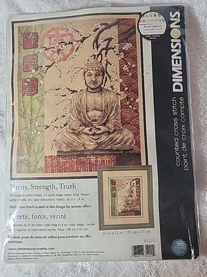 Kit de punto de cruz contado Dimensiones #35220 Pureza Fuerza Verdad Nuevo de Lote Antiguo 14 X 16  Foto 1 de 4