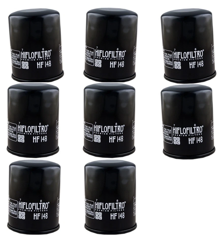 Filtro de óleo HF148 - Preto - Pacote com 8 para 01-20 Yamaha FJR1300/A/AE/ES - Imagem 1 de 4