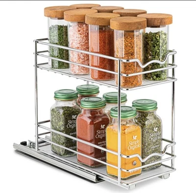 Pull Out Cabinet Organizer for Spices Double 2 Levels 4.5” - Image 1 of 4