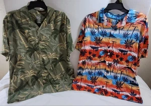 NEW 2 YOUTH BOY WONDER NATION PALM SHORT SLEEVE BUTTON DOWN SHIRT HUSKY XL 14 16 - Picture 1 of 1