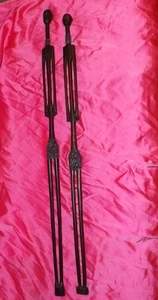 💥Nyamwezi African Wooden African Male & Female Figure Art Walking Stick Set - Picture 1 of 3