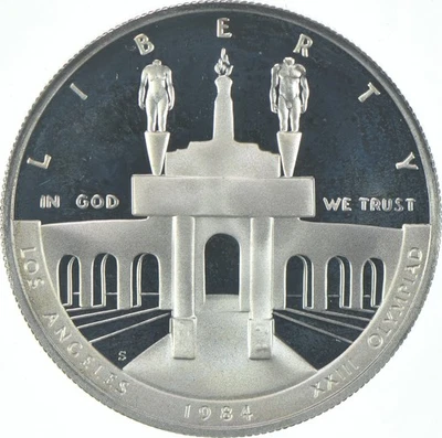 1984-S Proof LA Olympics Commemorative Silver Dollar $1 *1382 - Image 1 of 3