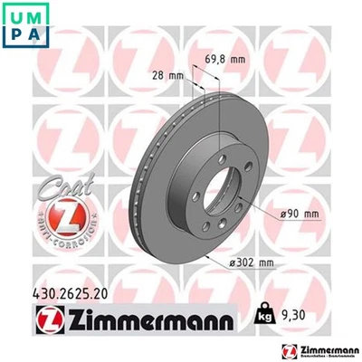 2x BRAKE DISC 430.2625.20 FOR RENAULT MASTER/III/Van/Platform/Chassis/Bus 2.3L - Image 1 of 4