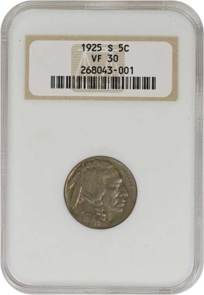 1925-S Buffalo Nickel VF30 NGC - Image 1 of 2