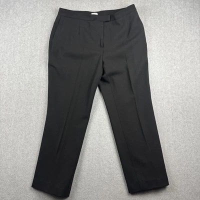 Pantalones de vestir Armani Collezioni para mujer 14 negros 100 % lana recortados Italia Foto 1 de 4