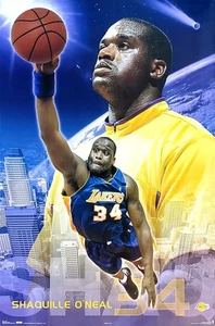 Shaquille O’Neal Lakers Poster Soaring Dunk 2004 NBA Action Print Costacos - Picture 1 of 5