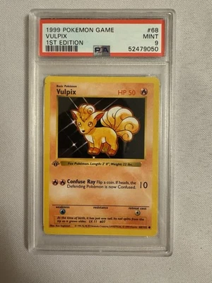 1999 Pokemon - 1st Edition Shadowless Vulpix Base Set 68/102 - PSA 9 Mint! WOTC - Image 1 of 4