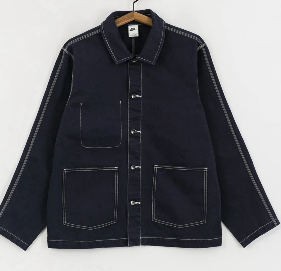 Nike Life Men’s XL Button Chore Jacket Obsidian FN0356-451