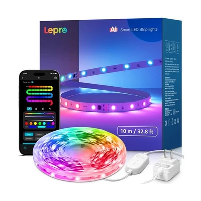 Lepro S1 AI LED Strip Lights for Bedroom - 32.8ft Smart RGB Light S... Fast Ship - Image 1 of 4