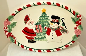 CHRISTMAS PLATTER - Fitz and Floyd Holiday Sweet Holiday  14x10 - Picture 1 of 5