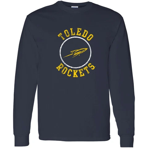 Toledo Rockets Distressed Circle Logo Long Sleeve T Shirt - Navy Cover