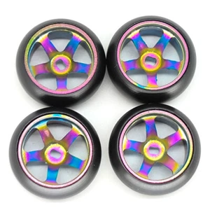 4Pcs Metal Wheel Rim Tires For 1/28 Wltoys K989 K969 P939 284131 MINI-Q RC Car - Picture 1 of 5