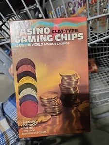 Vintage 100 Casino Poker Clay Gaming Chips Casinos #1940 1981 Pacific komplett - Bild 1 von 5