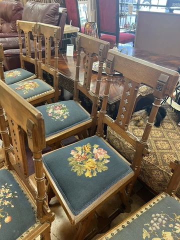 Antique Gothic Spanish Revival Side Chair by FW Krause Chicago Late 19th Century Cover