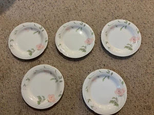 Set Of 5 Sculpture Rose Fine China of Japan Salad Plates #1051 7 3/4” Diam. New - Picture 1 of 3