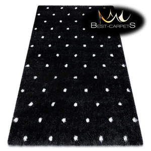 Amazing Modern Rug shaggy "FLUFFY" 5cm soft DOTS anthracite / white High Quality - Picture 1 of 6