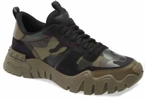 Valentino Garavani Chunky Sneakers Army Green Brushwood Rockrunner US 8 EU 41 - Picture 1 of 12