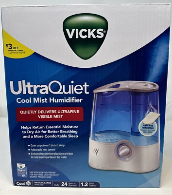 Vicks Ultrasonic Cool Mist Humidifier - White/Blue (V5100NS) - Image 1 of 4