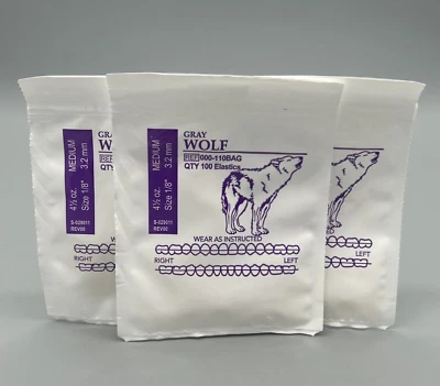 3 Gray Wolf American Orthodontics Bags Elastics Dental Rubber Bands Braces