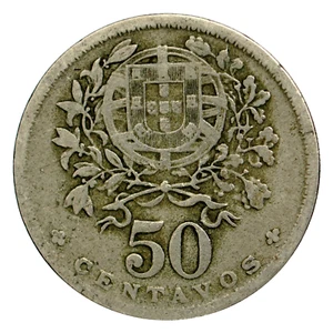 1947 Portugal 50 Centavos Coin, km577 - Great Coin ๐ต๐น Free Shipping!!!! - Picture 1 of 2