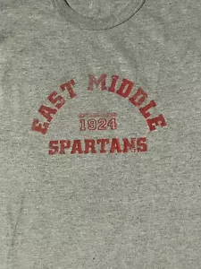 Vtg East Middle School Spartans RUSSELL ATHLETIC Grey Heather Tee T-shirt sz M - Picture 1 of 12