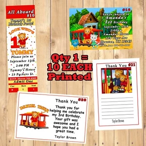 Daniel Tiger Birthday Invitations 10 ea w/env or Thank You Card 10 ea Personaliz - Picture 1 of 7