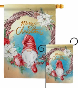Nisse Gnome Garden Flag Friends Decorative Small Gift Yard House Banner - Picture 1 of 17