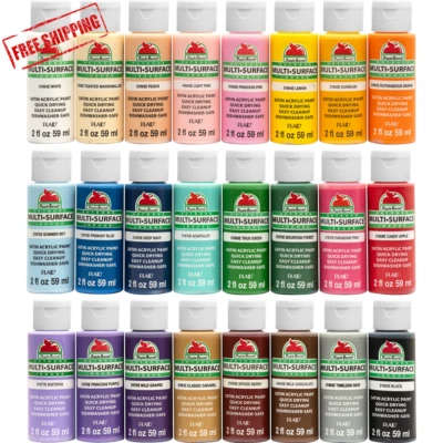 Apple Barrel 2 oz Multi-color Satin Acrylic Craft Paint 24 Pieces ✅✅✅