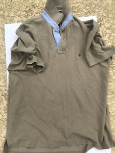 Gold tan Tommy Hilfiger crest polo large l - Picture 1 of 3