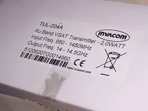 INVACOM TUL-204A Ku Band VSAT TX 2watt NUOVO 5120620TG0014960 - Foto 1 di 3