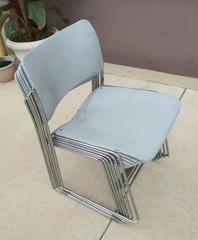 DAVID ROWLAND 40/4 STACKING METAL CHAIRS - SET OF 6 Cover