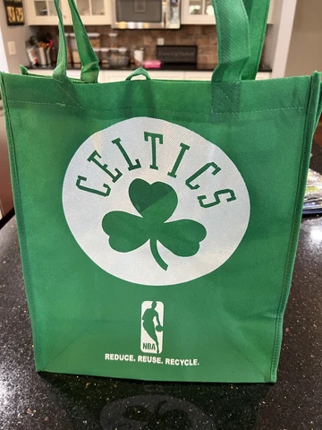 Boston Celtics NBA Team Logo Shamrock Large green reuseable tote bag Cover
