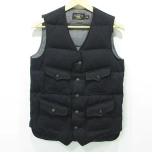 RRL RALPH LAUREN men's wool down vest black size XS Solid active outer USED - Picture 1 of 8