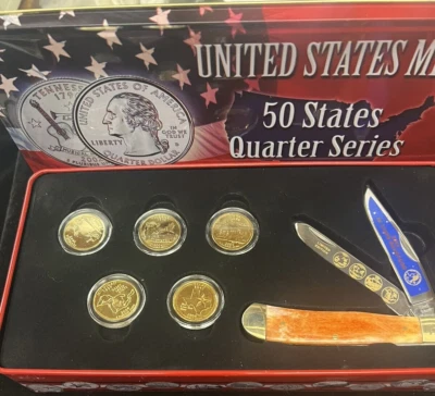 United States Mint 50 Quarter Series Commemorative Knife and Coin Set 2004 - Image 1 of 4