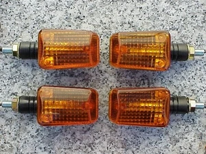 Honda CB 250 350 400 500 650 900 Shadow 750 Black/Amber MOTORCYCLE TURN SIGNALS - Picture 1 of 2