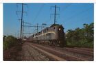1967 - Pennsylvania GG-1&#39;s #4874 &amp; 4867 w/Freight at South Elizabeth NJ Postcard